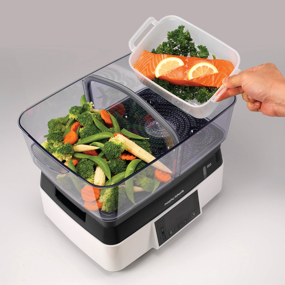 3-Tier Food Steamer - 48755 silver-coloured, MORPHY RICHARDS