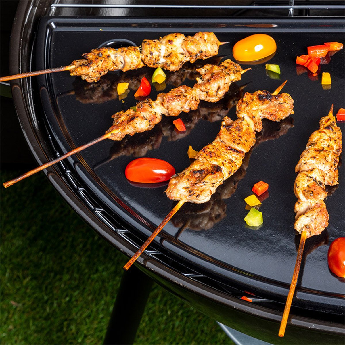 Plancha demi-lune pour barbecue noir, SOMAGIC