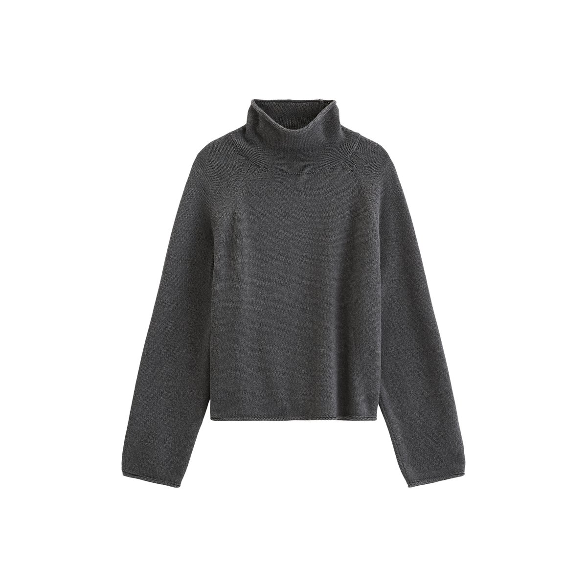 Pull à col roulé ample en coton biologique épais gris, MARC O'POLO