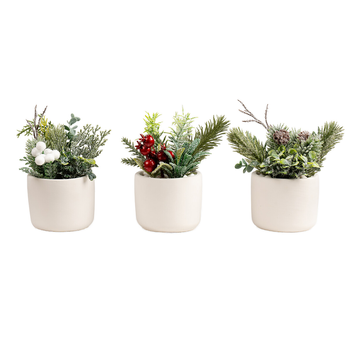 Set of 3 17cm Christmas Plants green, SO'HOME