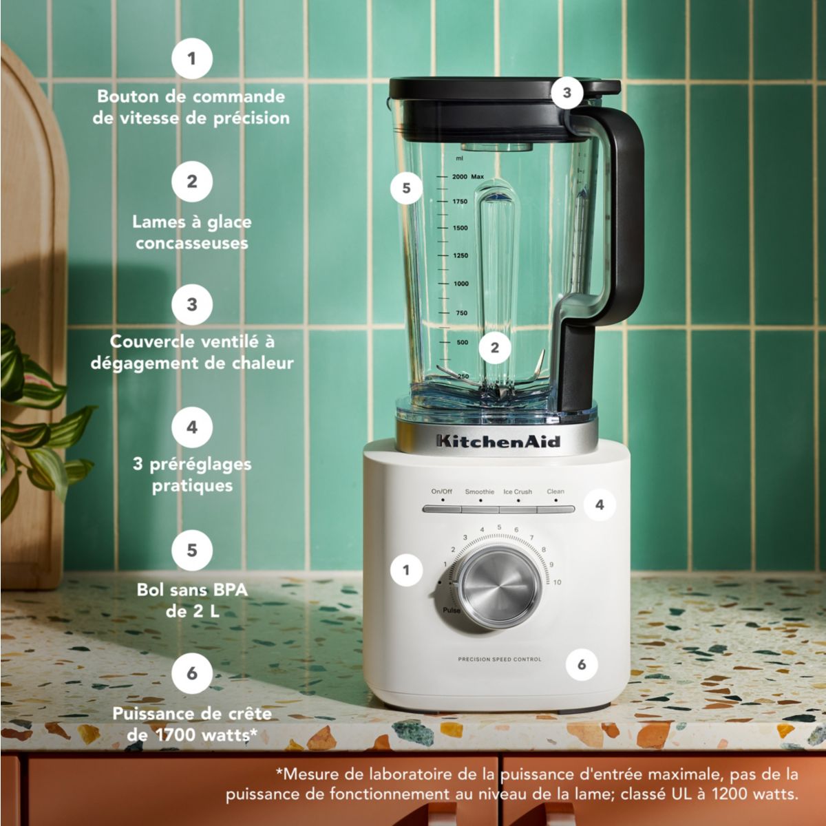 Blender K200 Porcelaine 5KSB2073EPL couleur unique, KITCHENAID