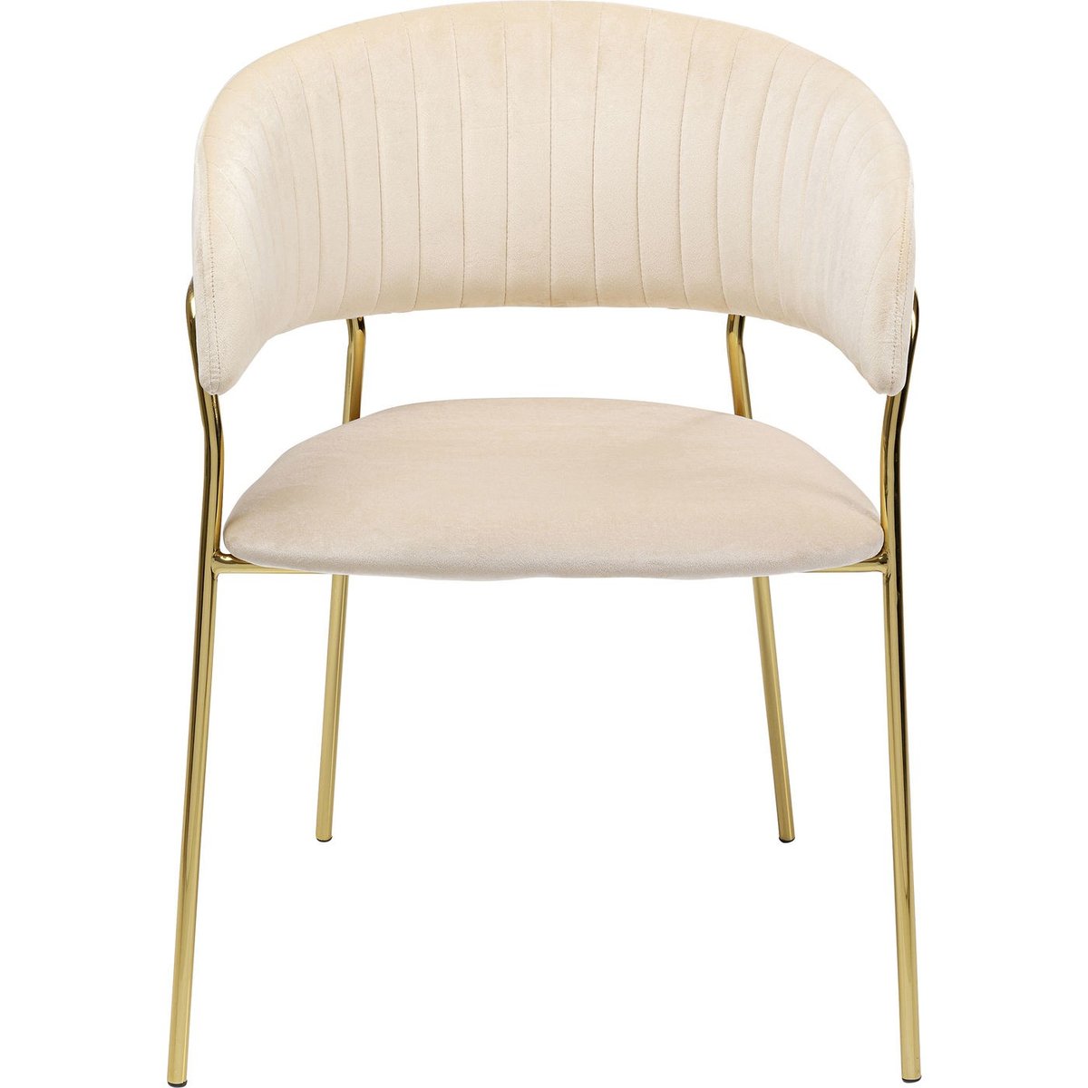 Chaise avec accoudoirs en velours, BELLE crème, KARE DESIGN