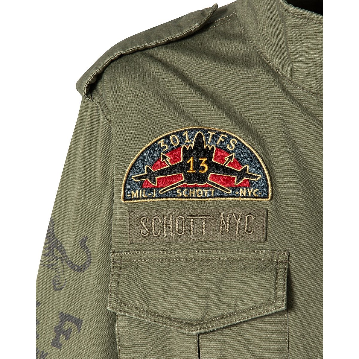 Veste army badges Darden kaki, SCHOTT