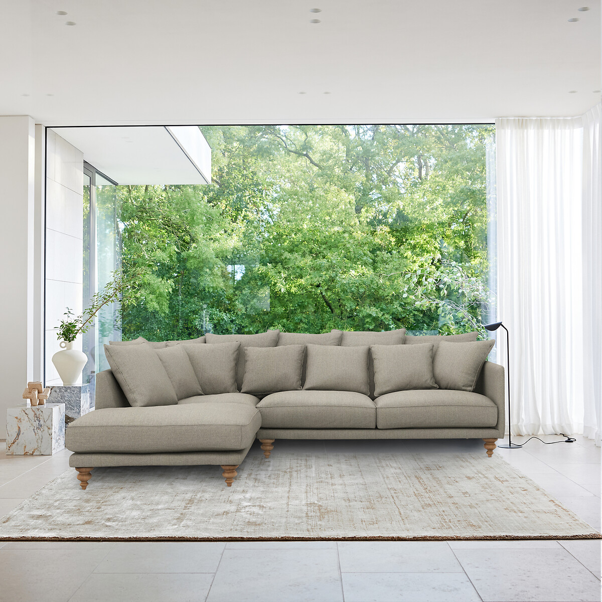 Ecksofa Lazare, Tweed-Optik natur/hellgrau, AM.PM