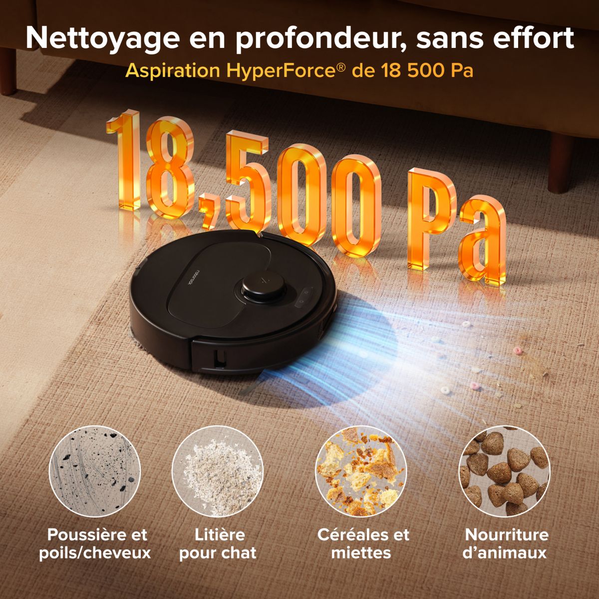Robot Aspirateur Laveur Qrevo S ProX Black couleur unique, ROBOROCK