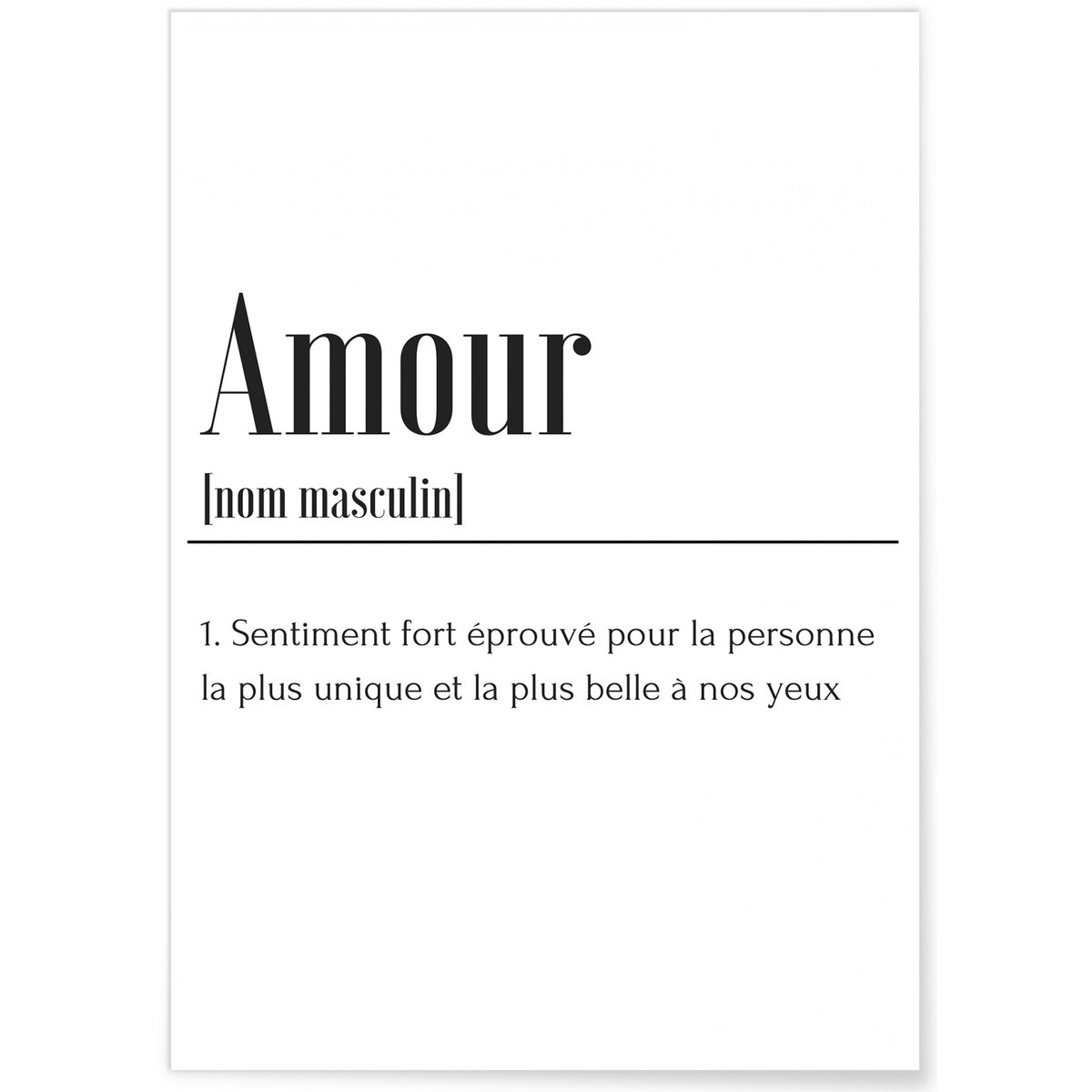 Affiche Définition Amour blanc, L'AFFICHERIE
