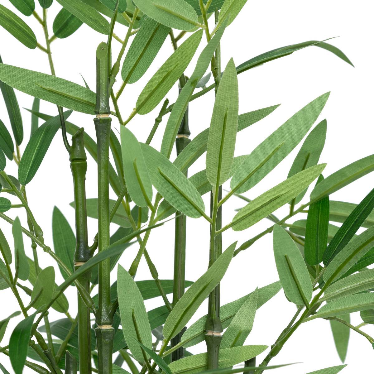 Bambou artificiel avec cache-pot en paille LY vert, ATMOSPHERA