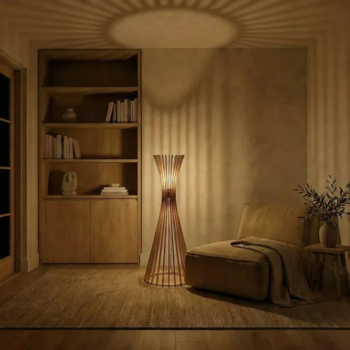 Lampadaire en bois de peuplier TIPI bois clair, ATELIER LOUPIOTE