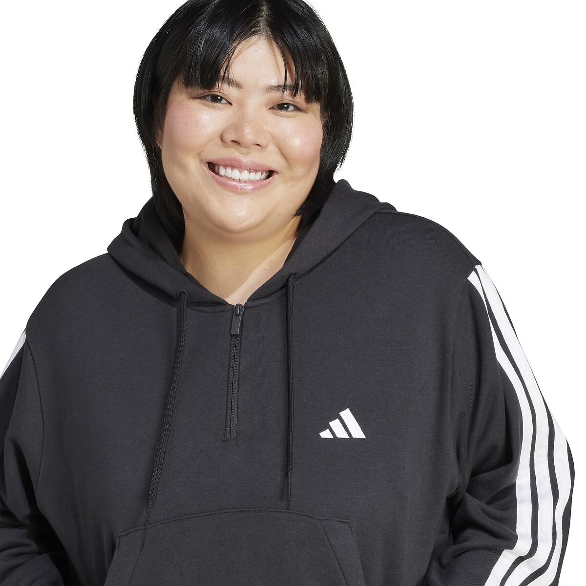 Sweat à capuche zippé Essentials 3-Stripes (Grande noir, ADIDAS SPORTSWEAR