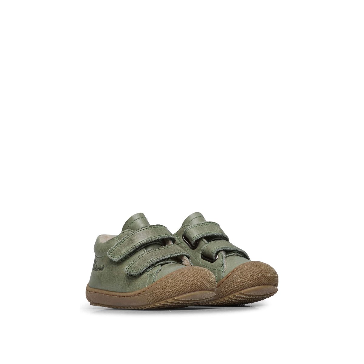 Chaussons premiers pas doublés en laine RACOON VL sage, NATURINO