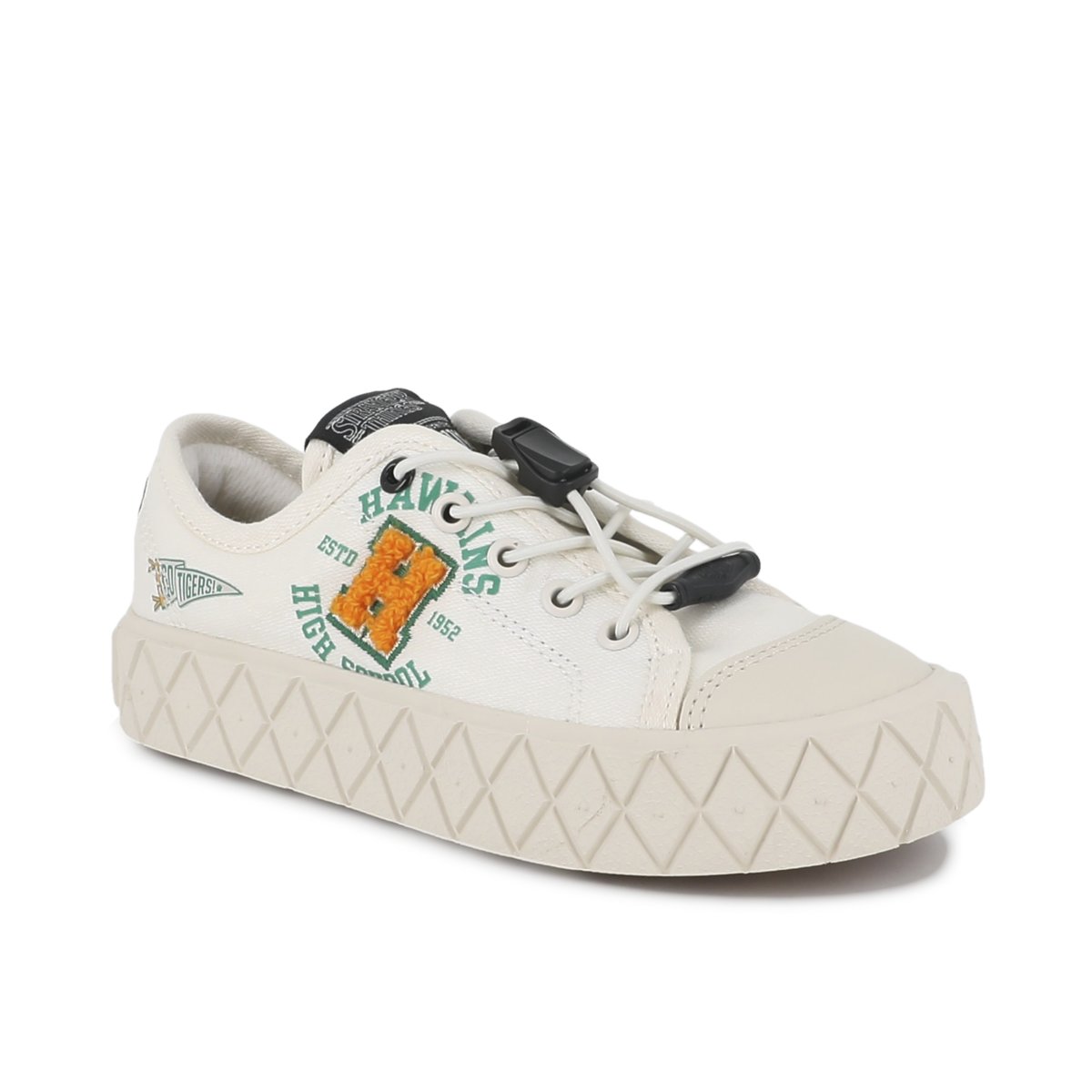 Baskets montantes en coton PALLA ACE TIGERS K blanc-cream white, PALLADIUM