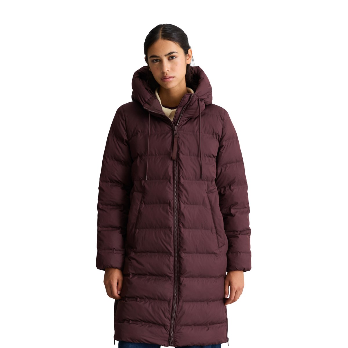 Manteau bouffant à capuche regular avec surface hydrofuge marron, MARC O’POLO DENIM
