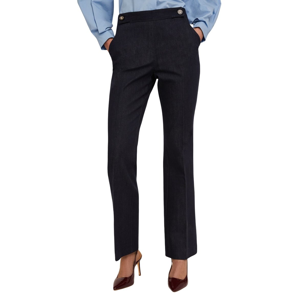 Jean flare taille haute bleu, MOTIVI