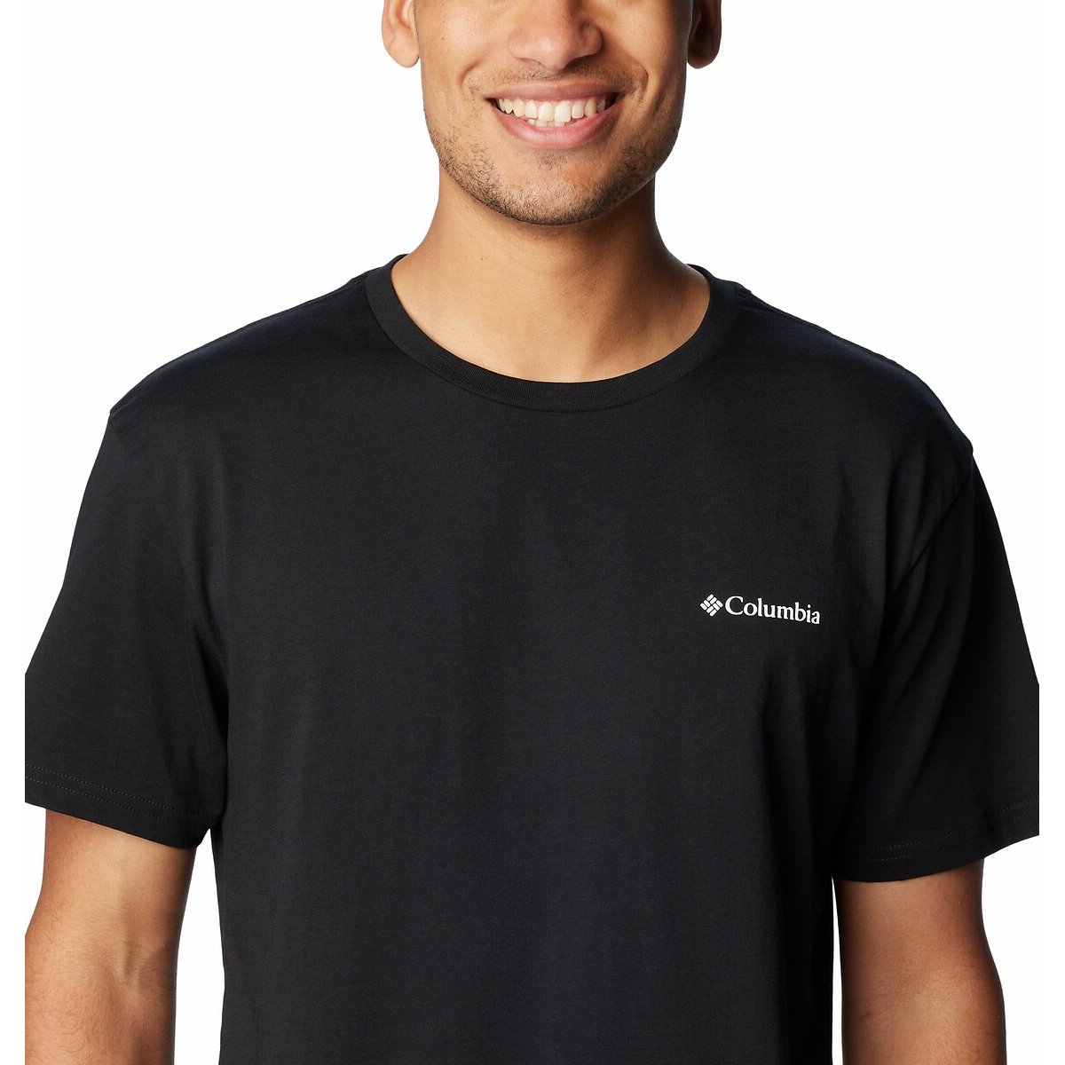 Essential Short Sleeve T-Shirt with Chest Logo Print black, COLUMBIA