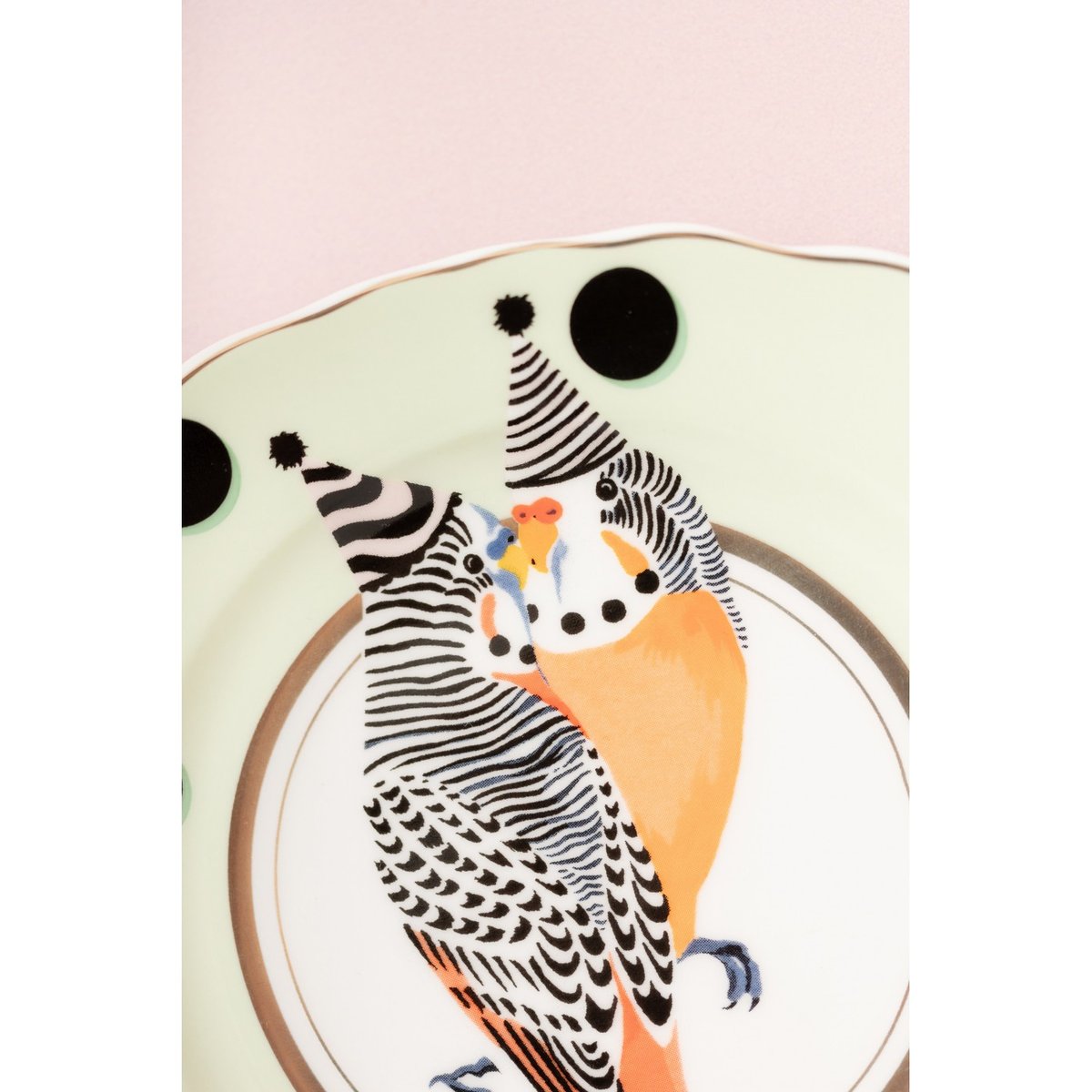 Assiette à dessert Budgie Bird multicolore, YVONNE ELLEN