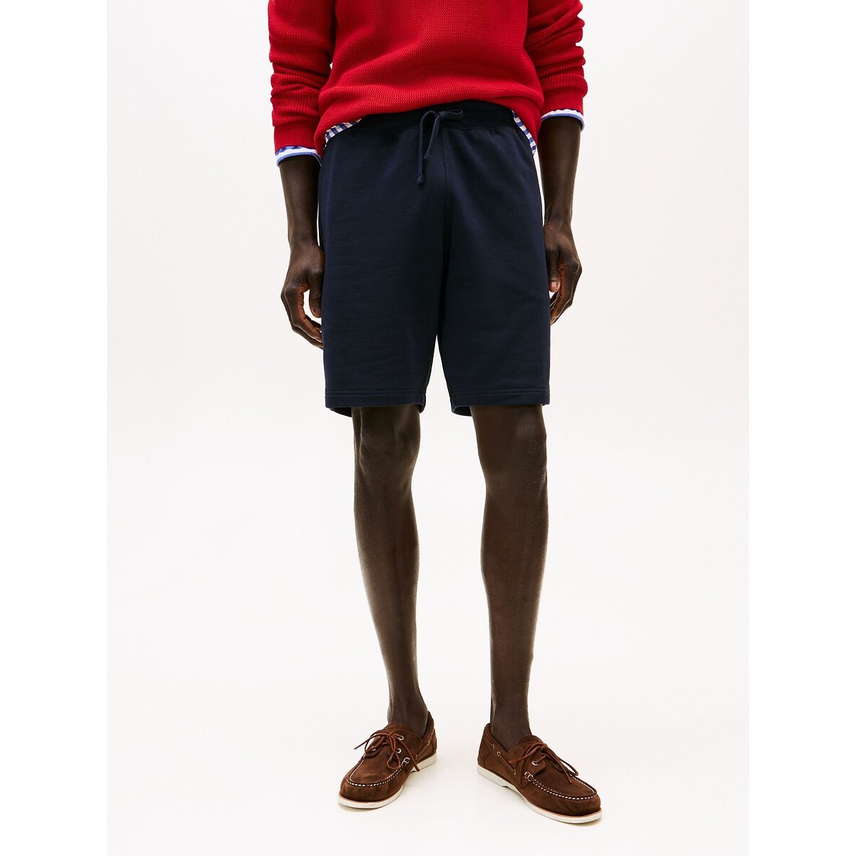 Short de jogging à drapeau brodé TERRY bleu marine, TOMMY HILFIGER
