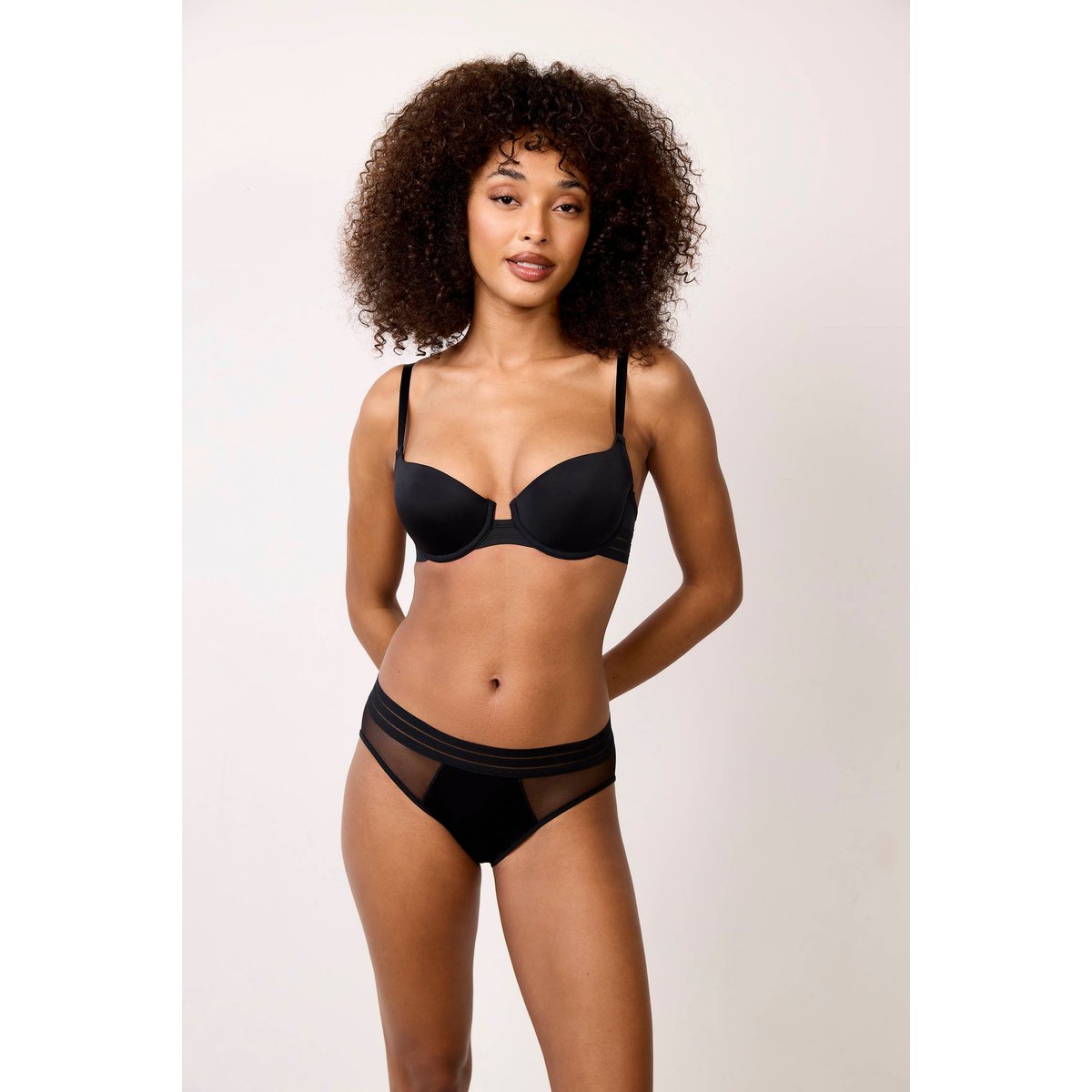 Soutien-gorge corbeille à coques en microfibre et tulle NUFIT noir, MAISON LEJABY