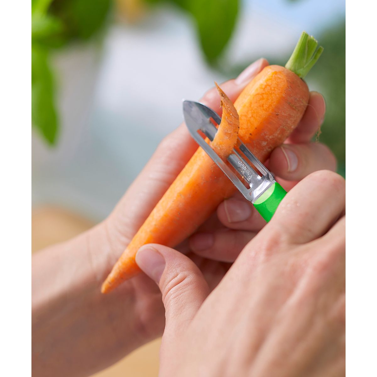 Couteau éplucheur N315 vert couleur unique, OPINEL