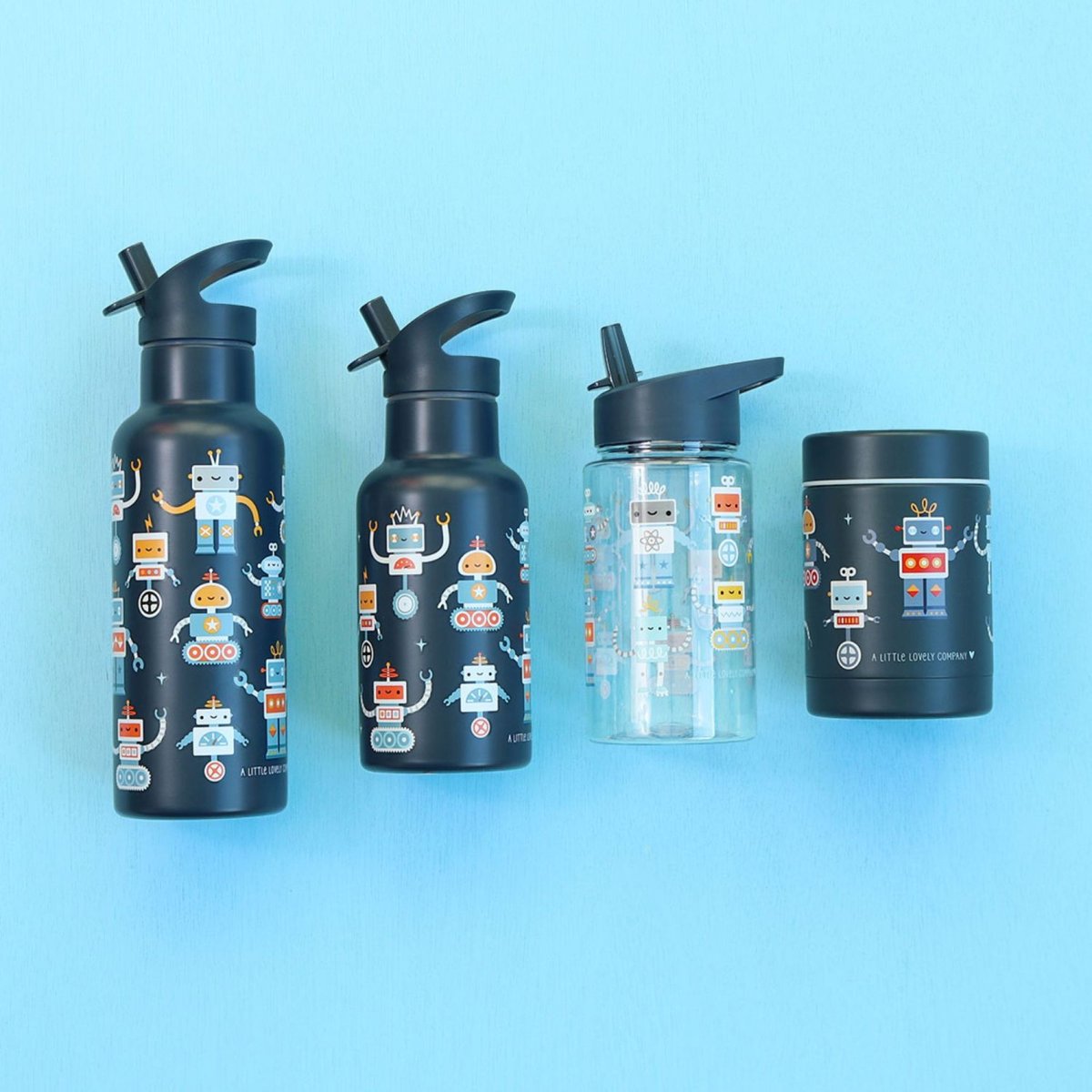 Gourde isotherme enfant 350 ml Robots couleur unique, A LITTLE LOVELY COMPANY