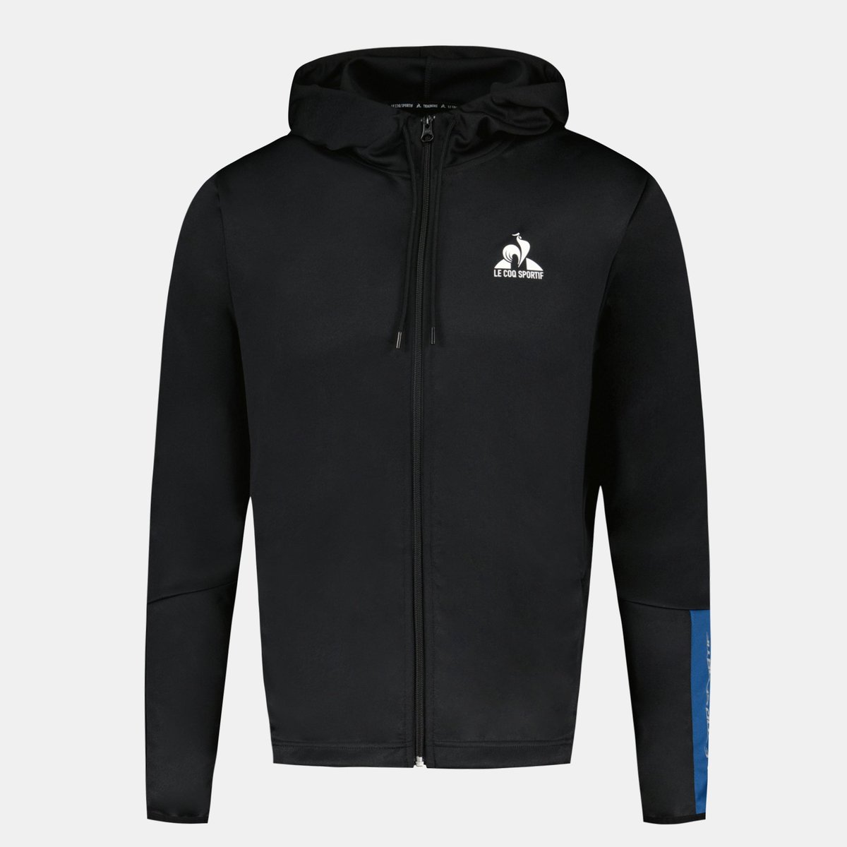 Sweat zippé à capuche noir, LE COQ SPORTIF