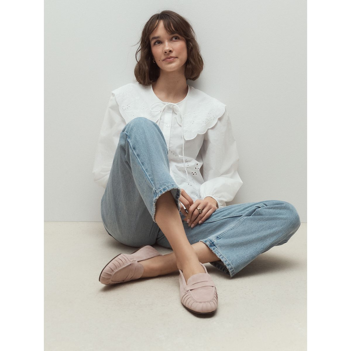 Mocassins froncés en cuir forever comfort® rose blush, NEXT