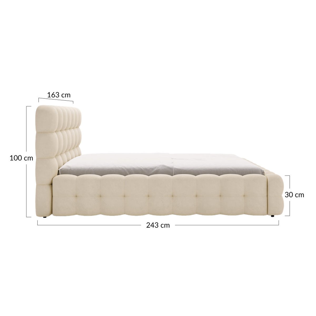 Lit coffre - DARLING gris, BEST MOBILIER