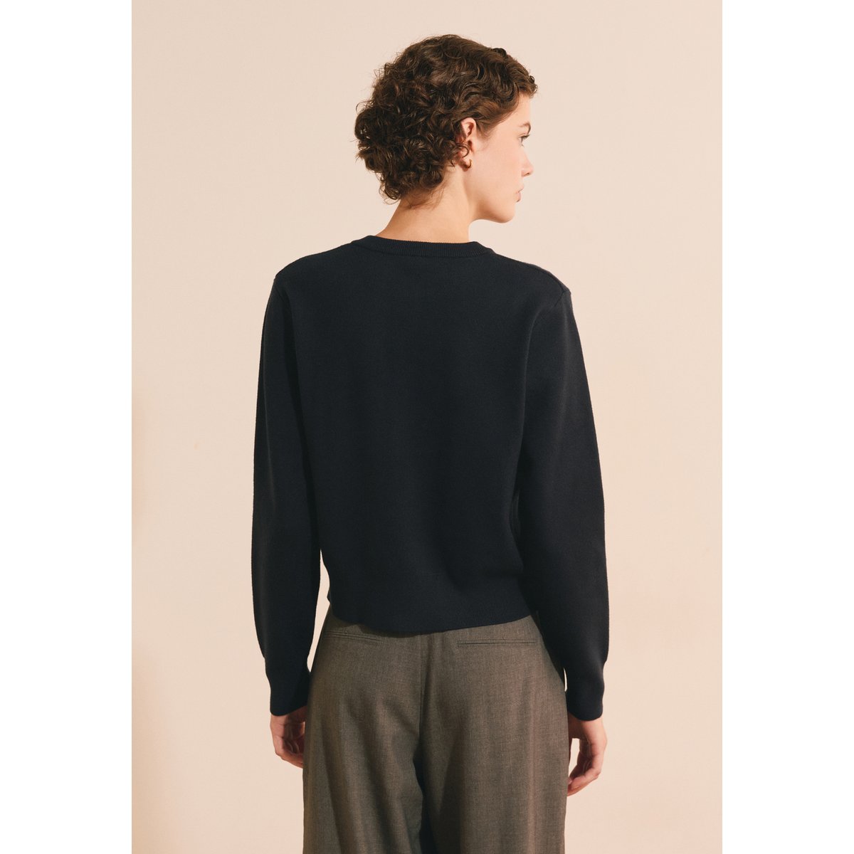 Cardigan col rond en maille SAID CARDI encre, ETAM