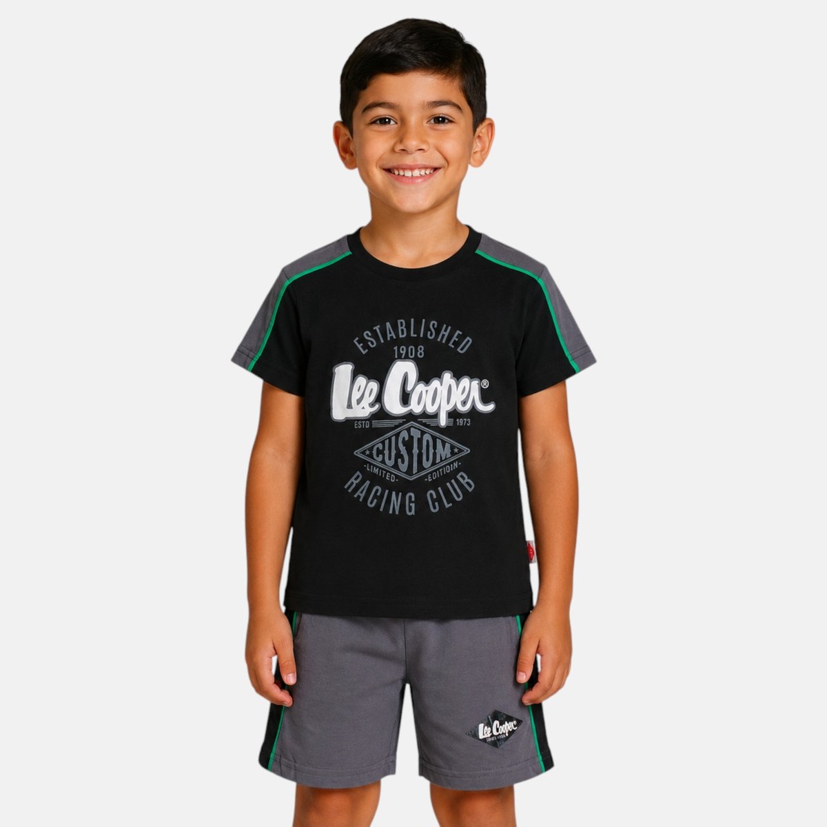Ensemble t-shirt imprimé et short assorti KIDS CLUB noir, LEE COOPER