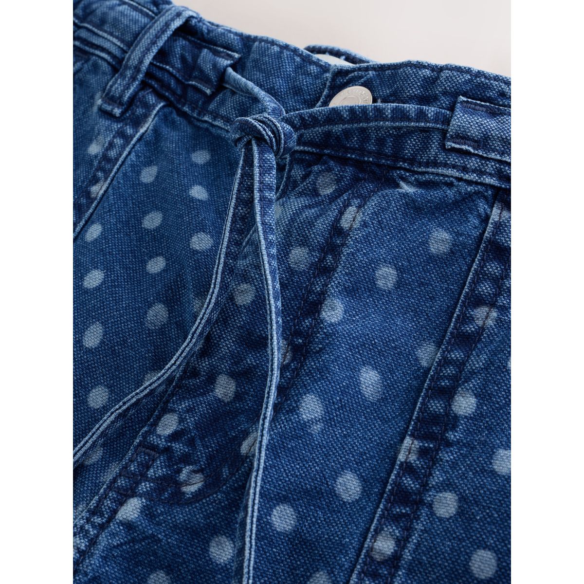Short en jean style utilitaire pois bleu foncé, NEXT
