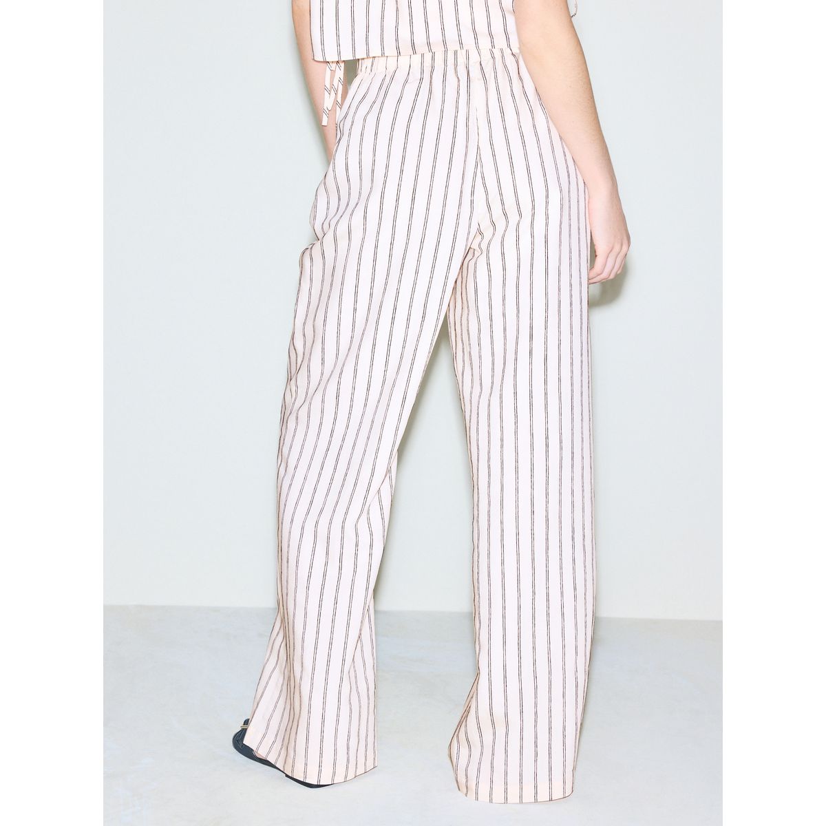 Pantalon large à rayures en chenille rose/noir, NEXT