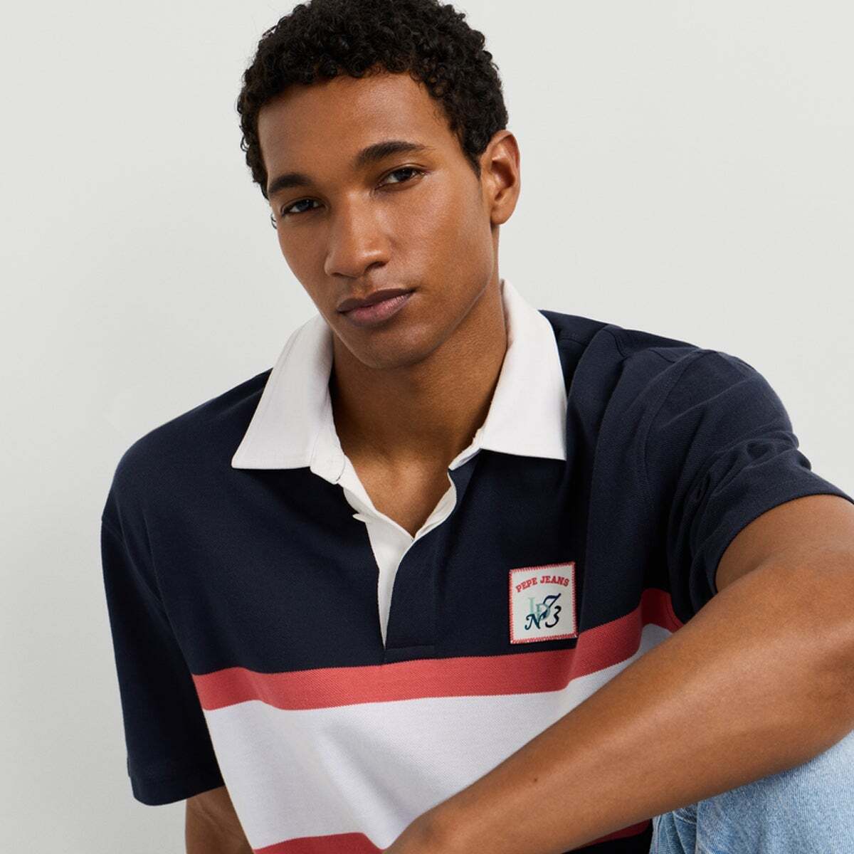 Polo Piqué Fit Casual bleu mer profonde, PEPE JEANS