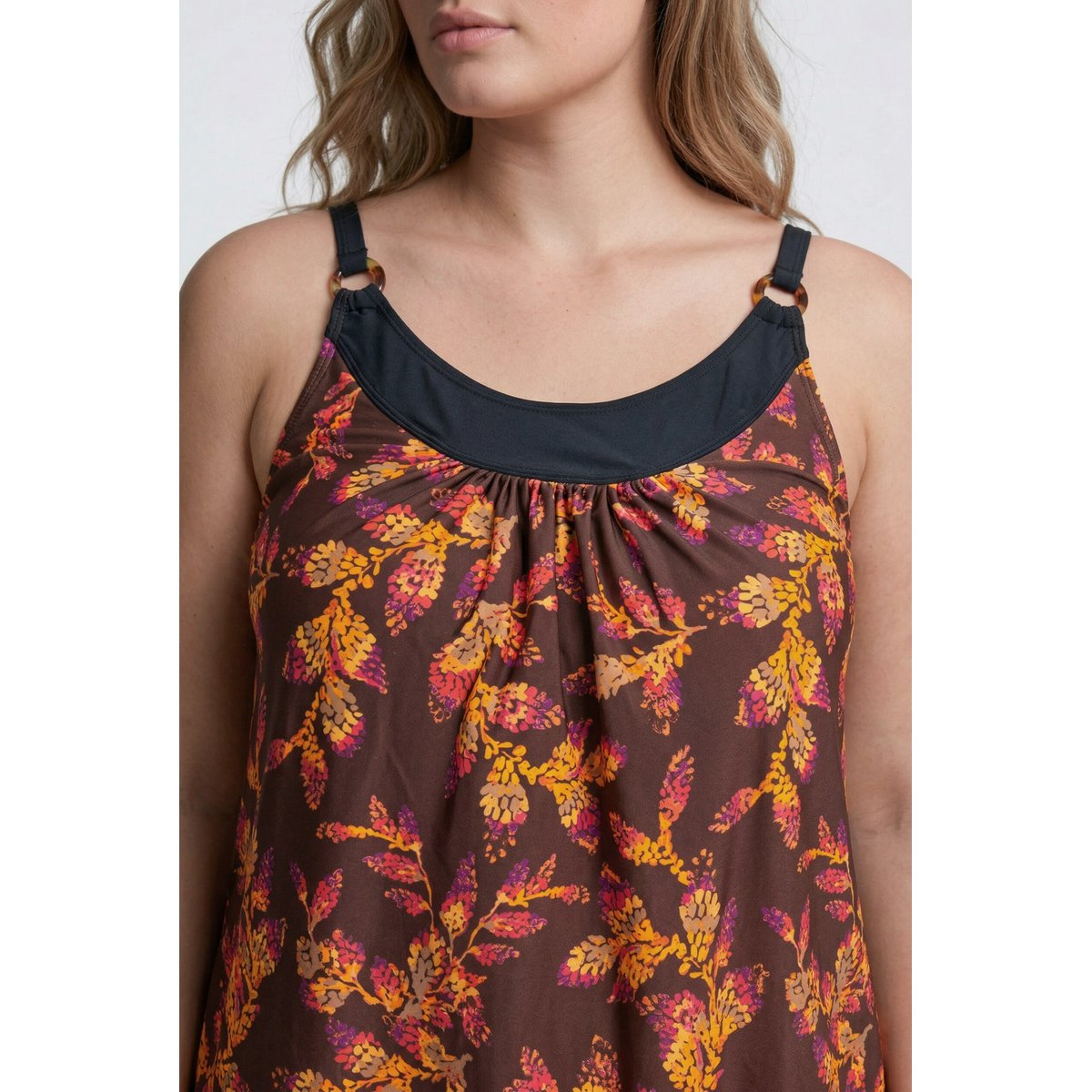 Tankini motif feuilles brun terre, ULLA POPKEN
