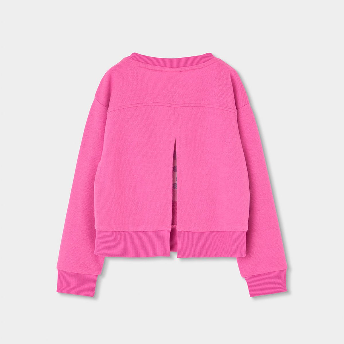 Pull fille en coton imprimé rose, BOBOLI