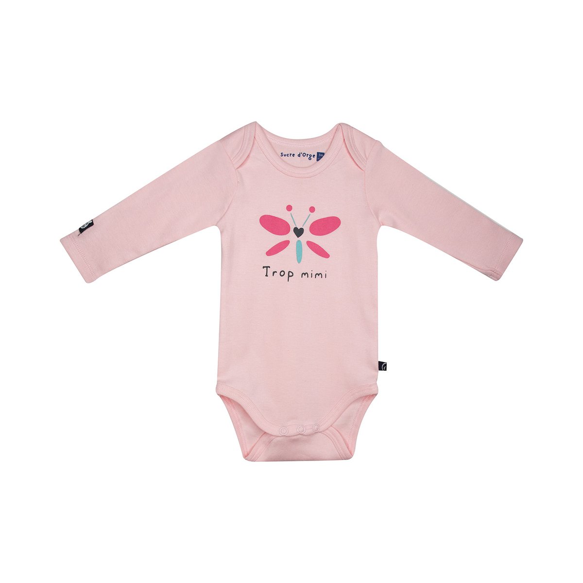 Lot de 3 bodies galatee manches longues bebe rose, SUCRE D'ORGE