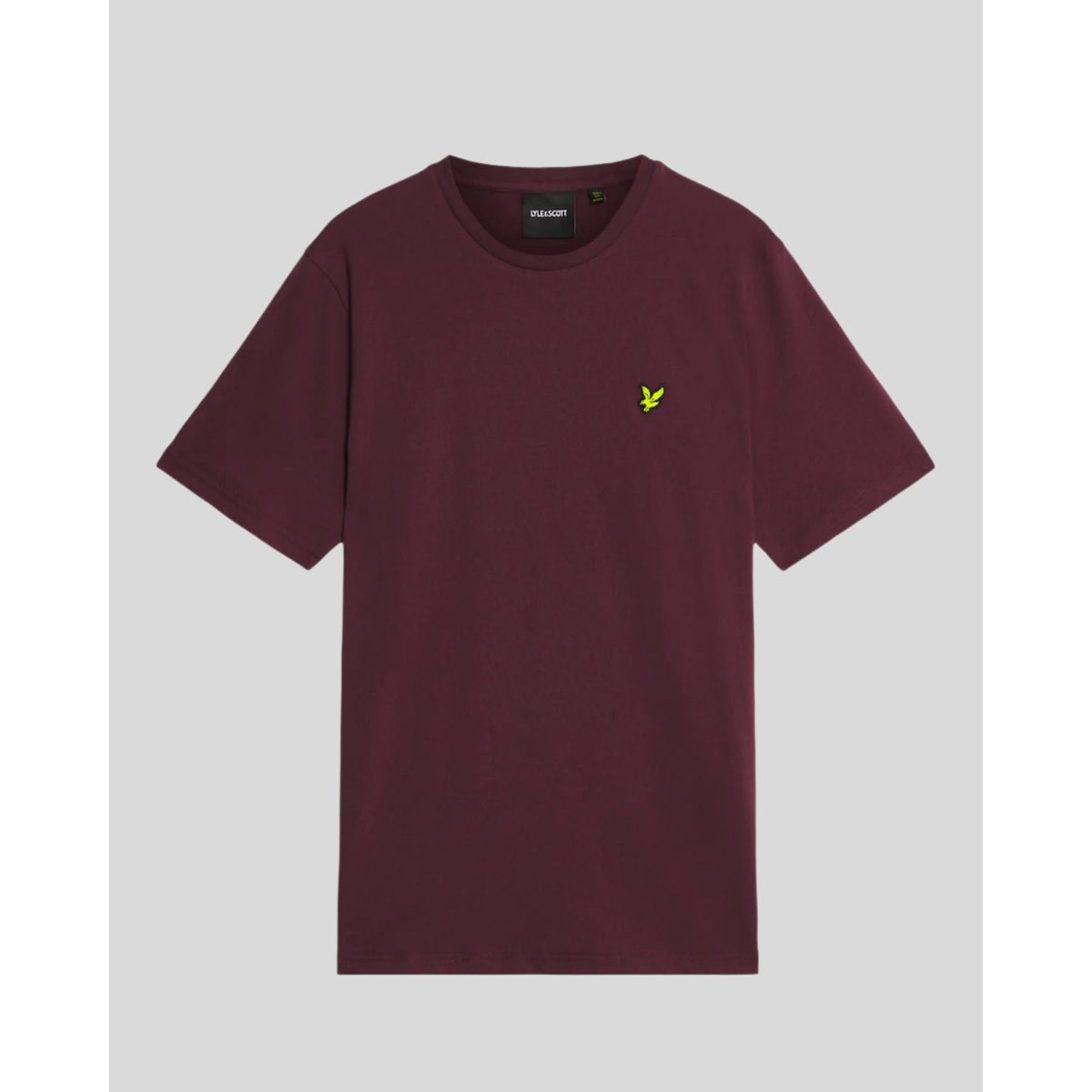 T-shirt en coton col rond rouge bordeaux, LYLE & SCOTT