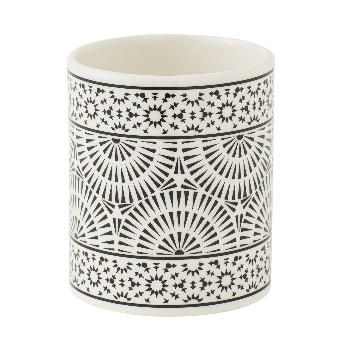 Set salle de bain à motifs 3 pièces porcelaine TRIBU blanc, GUY LEVASSEUR