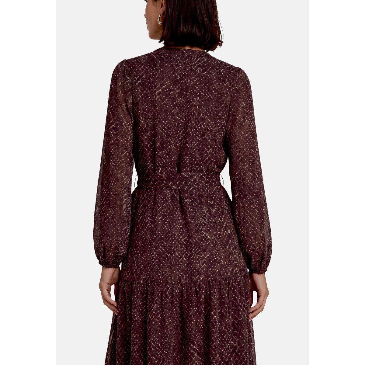 Robe maxi longueur à ceinture beige/brown, ZERO