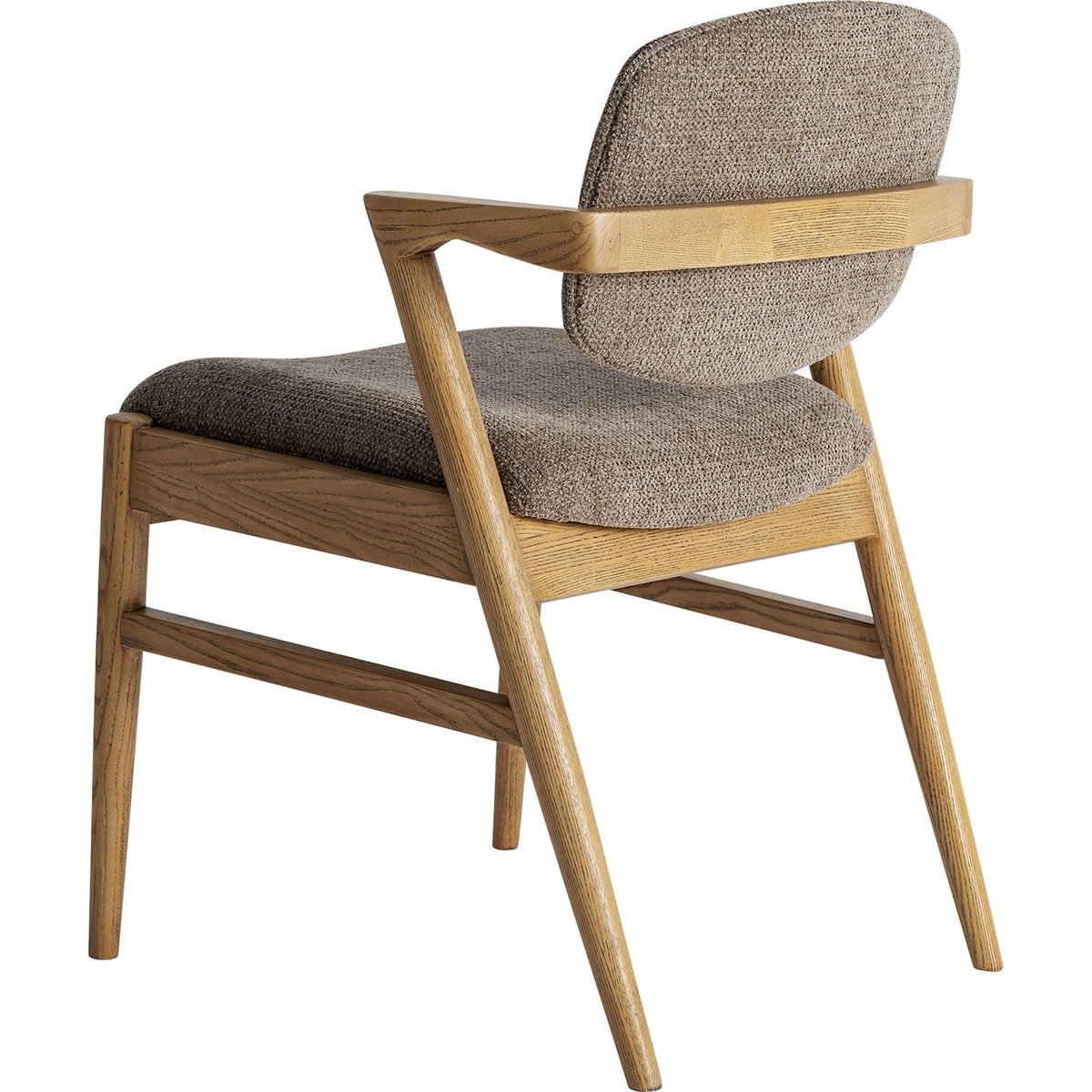 Chaise en frêne collection S.NAMUR bois brun et taupe, RECOLLECTION
