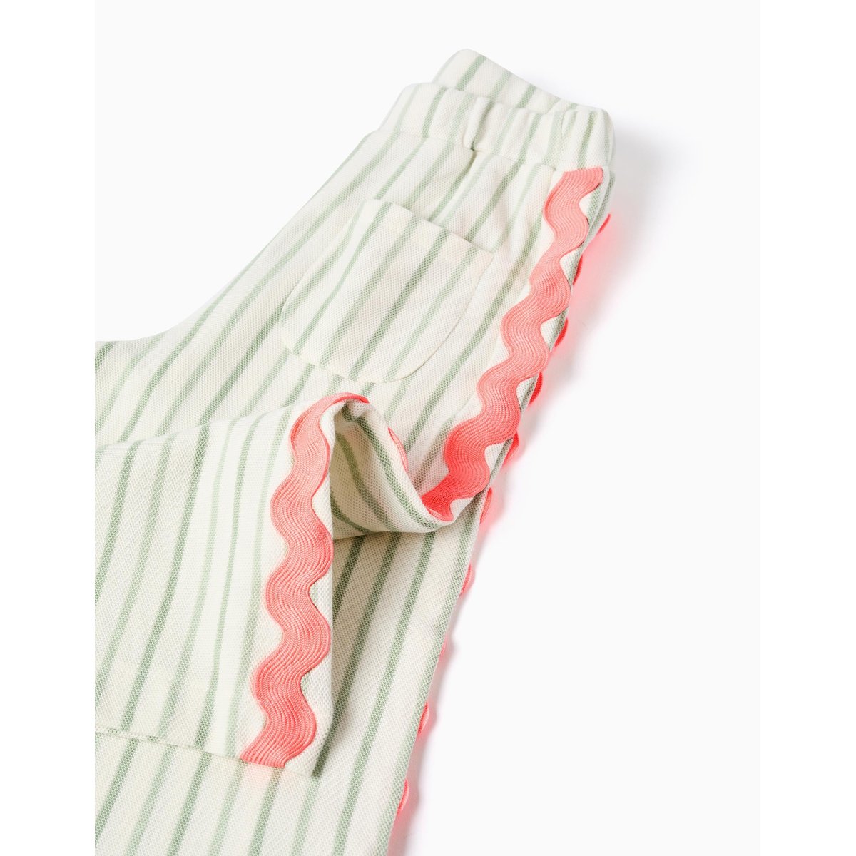 Pantalon en coton à rayures avec galon ric rac beige clair, ZIPPY