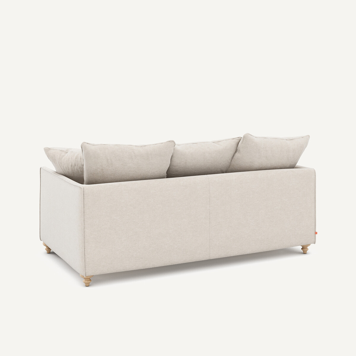 Kompaktes, umwandelbares, 3-sitziges Sofa aus meliertem Stoff, LAZARE elfenbein, AM.PM