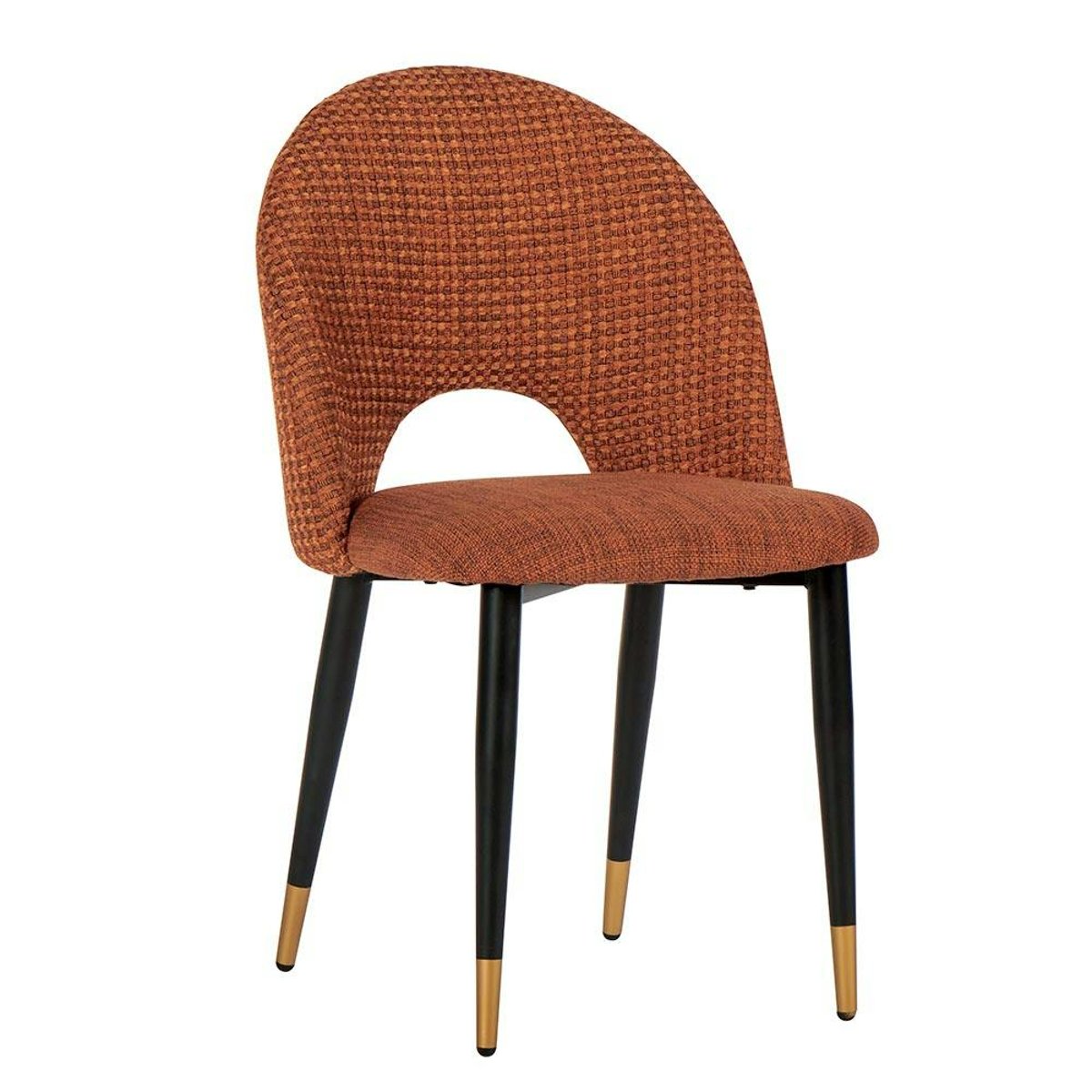 Chaise salle à manger tissu quadrillé rouille (lot de 2) MALMOE brique, PIER IMPORT