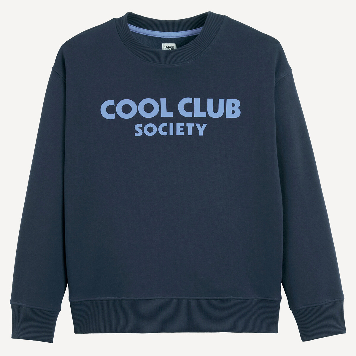 Printed Sweatshirt navy blue, LA REDOUTE COLLECTIONS