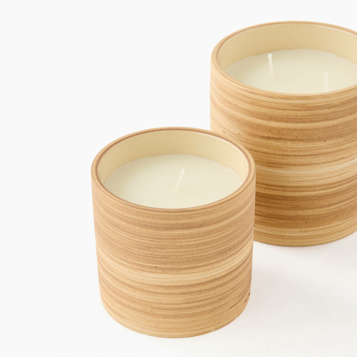 Bougie parfum fleur d'oranger, 8xH7,5cm, en céramique cremeux, MONOPRIX