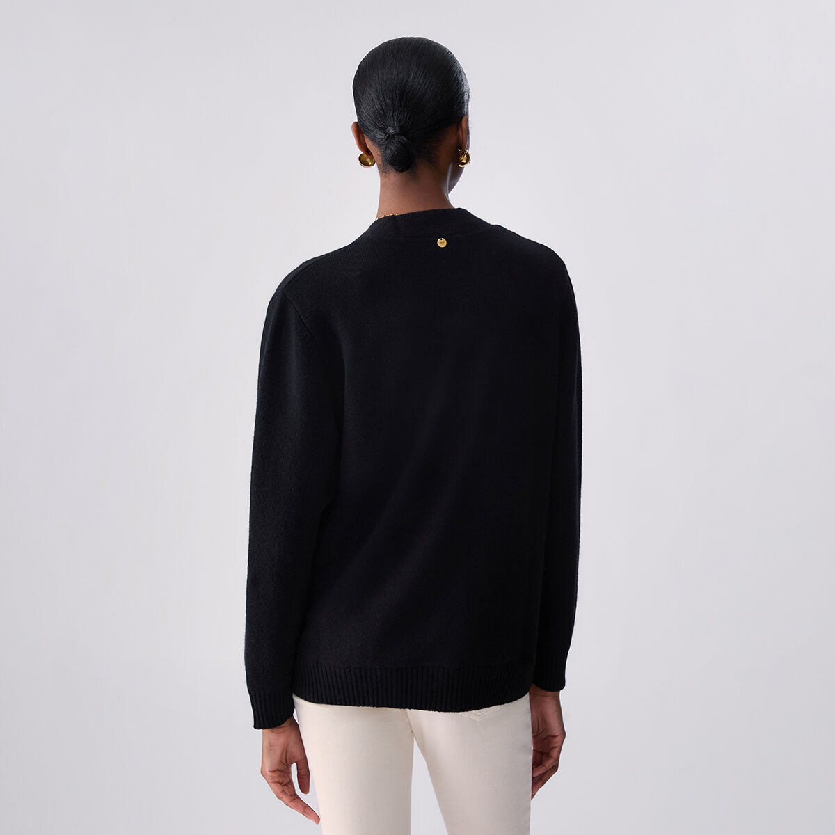 Cardigan en pure laine noir, LIU JO