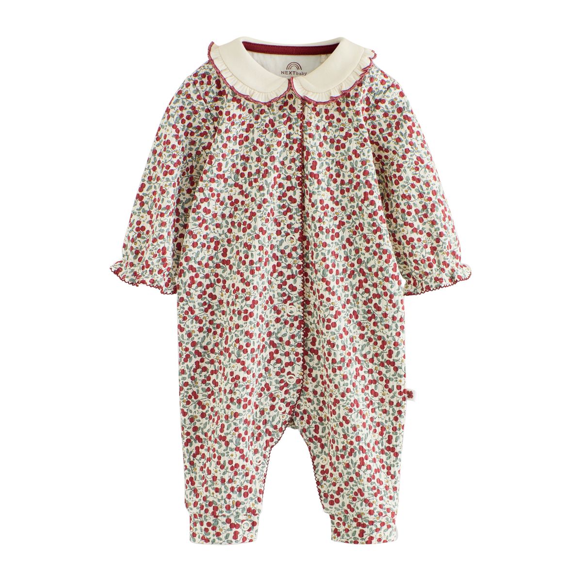 Dors-bien bébé à col, lot de 3 fleurs rouge prune, NEXT