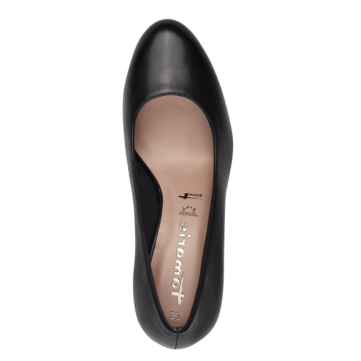 Escarpins en cuir noir, TAMARIS