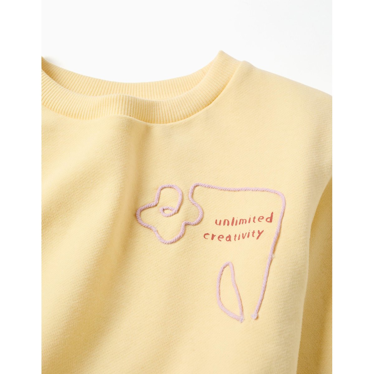 Sweat en coton avec imprimé Creativity jaune, ZIPPY