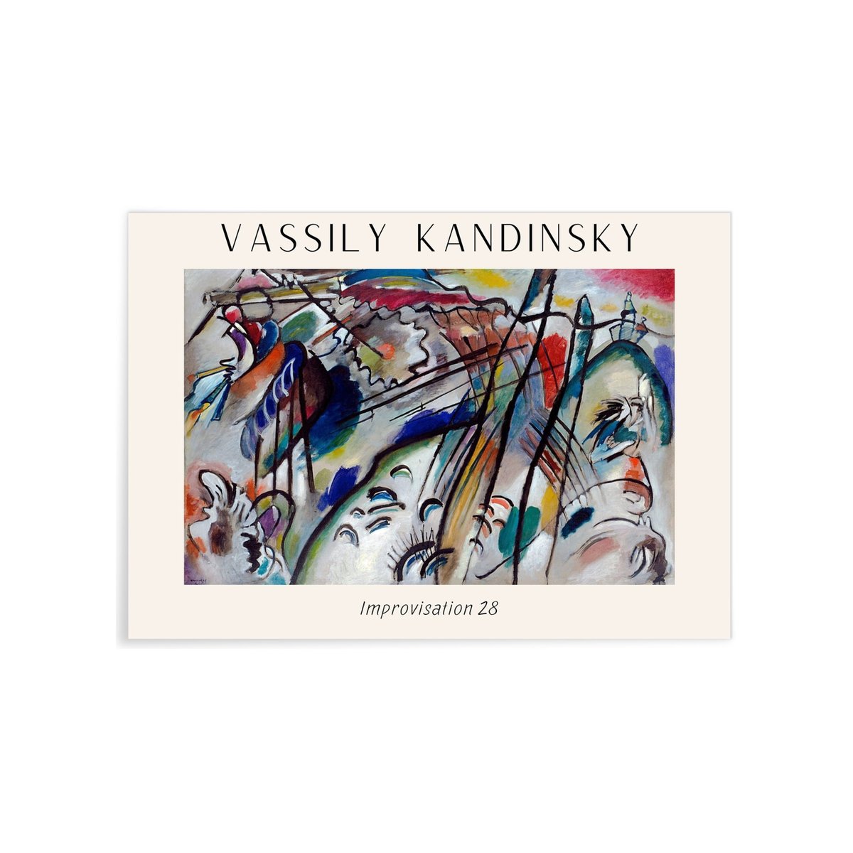 Affiche Vassily Kandinsky Improvisation 28 blanc, L'AFFICHERIE