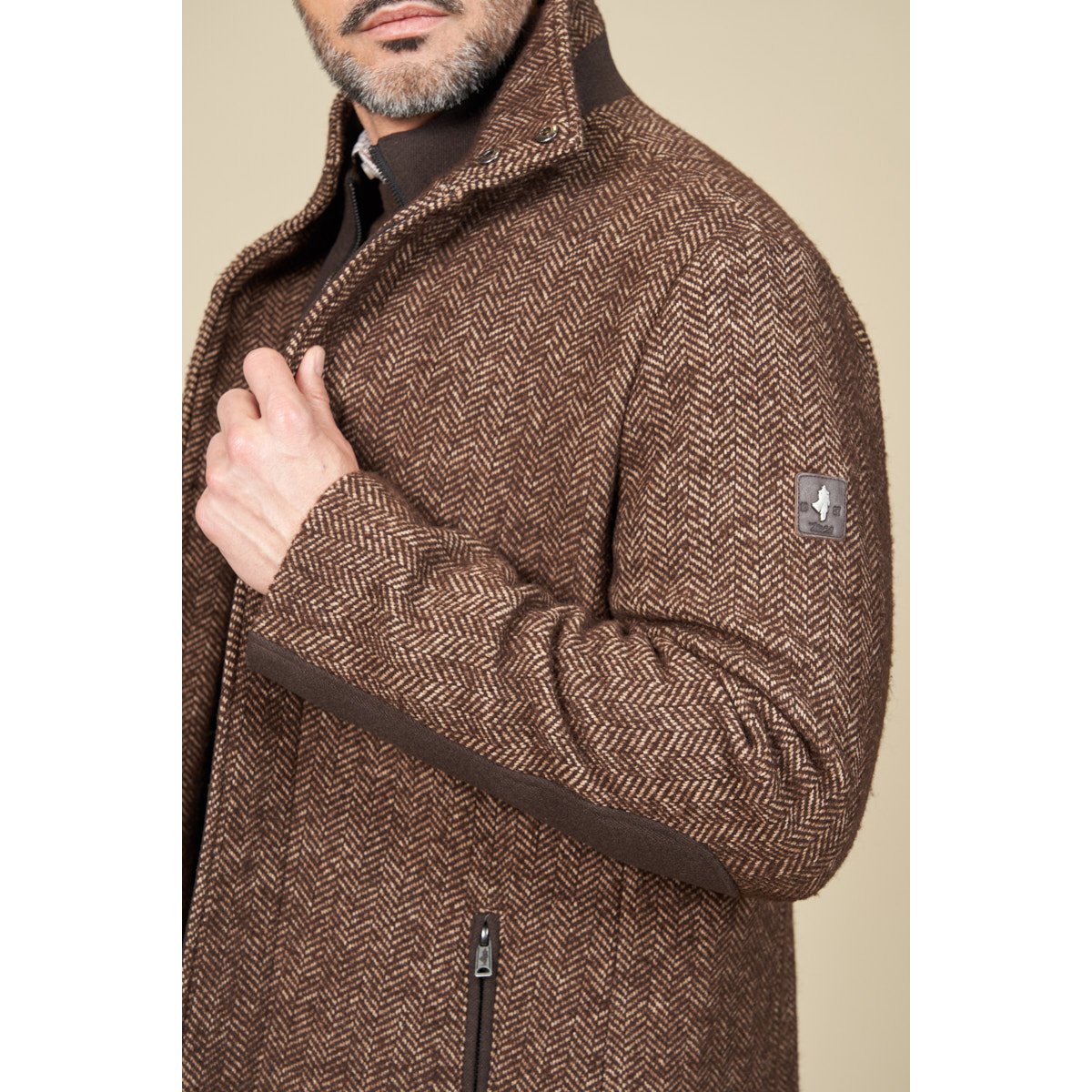 Manteau chevron chocolat, MCS