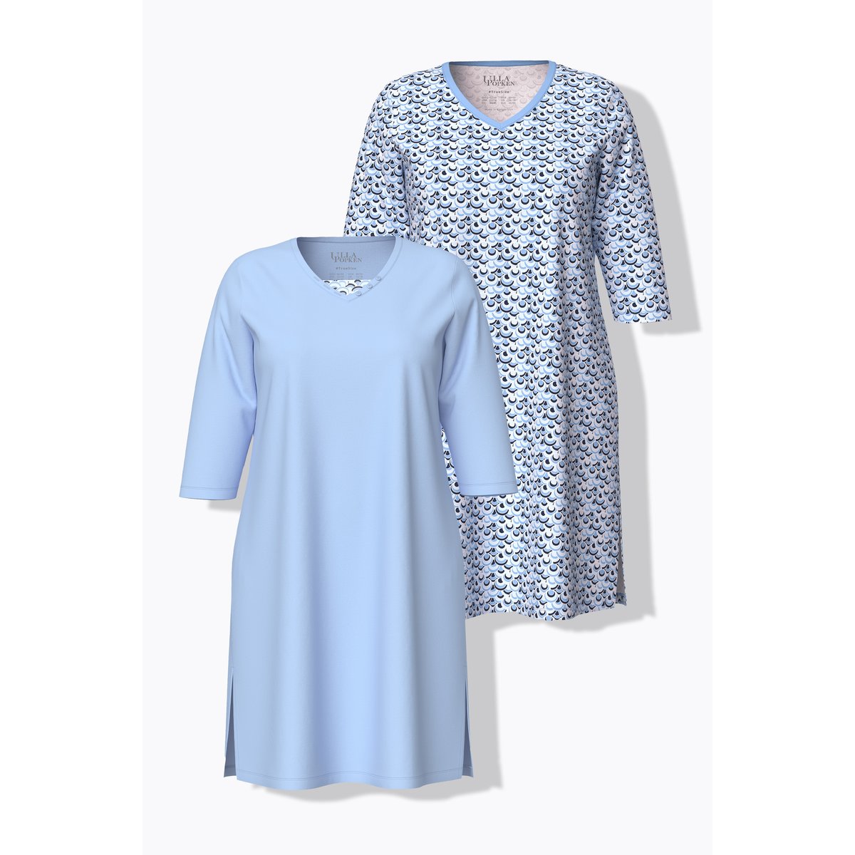 Lot de 2 T-shirts de nuit bleu clair, ULLA POPKEN